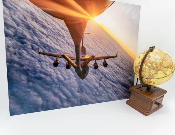 C17 aerial refueling KC-135 sunset Alaska Globe Flat lay Globetrotter