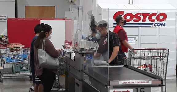 grocery store cash register mounted sneeze guard