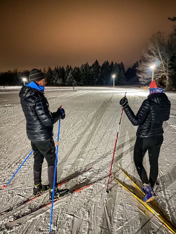 Night cross country skiing