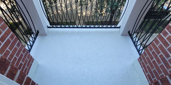 Exterior Concrete Patio re-sealed and painted by Vassett Painting.