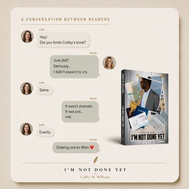 Reader conversation after finishing I'm Not Done Yet.