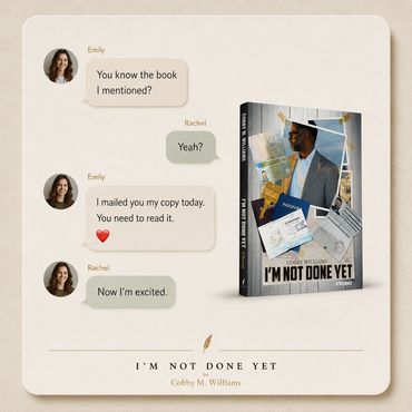 Reader shares a copy of I'm Not Done Yet with a friend.