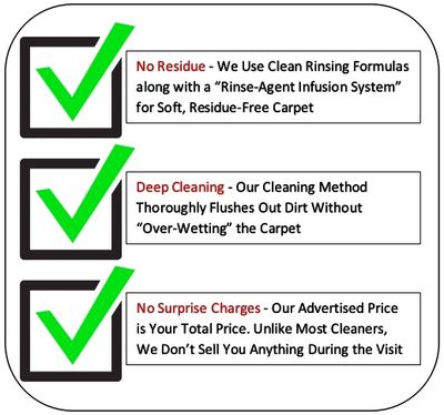 Perks for a Carpet cleaning service company in Oklahoma City, Edmond, Yukon, and more.