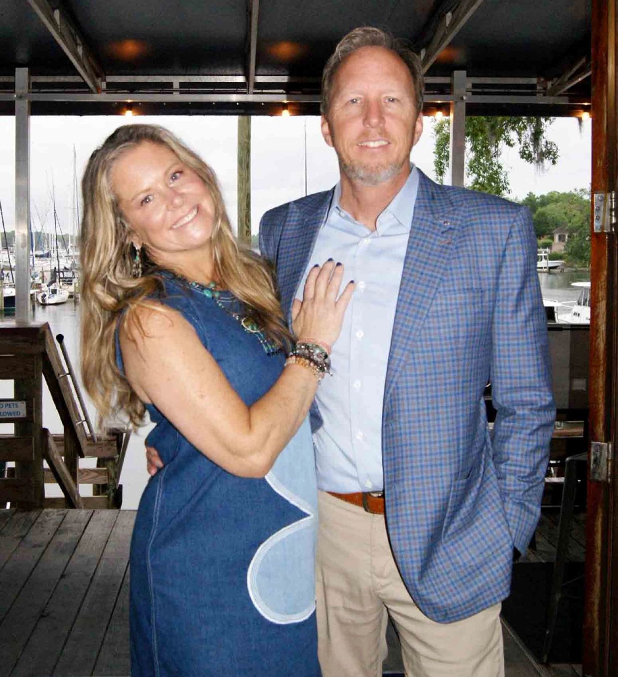 Brett and Colleen Hinely at the Bluewater Marina Complex.