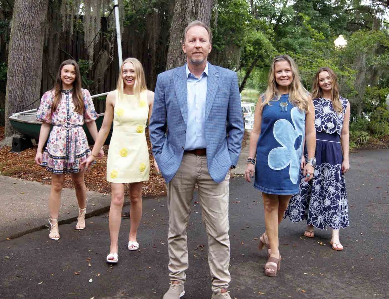 Brett Hinely with his wife, Colleen, and their three daughters.