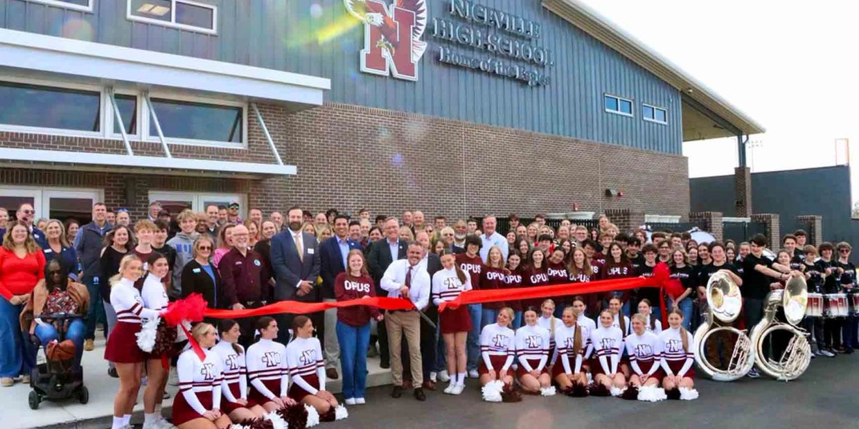 Ribbon-cutting at Niceville High school.