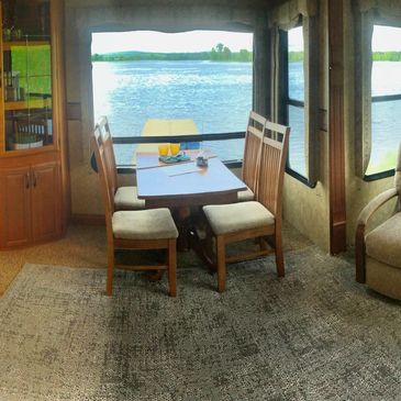 Surprising spacious and super clean, the RV is very comfortable.  Stereo, cable tv and wifi.  Bright