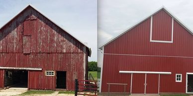 Steel siding, custom steel trim, steel roof, barn renovation and preservation.