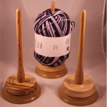 Handmade wooden stand for yarns