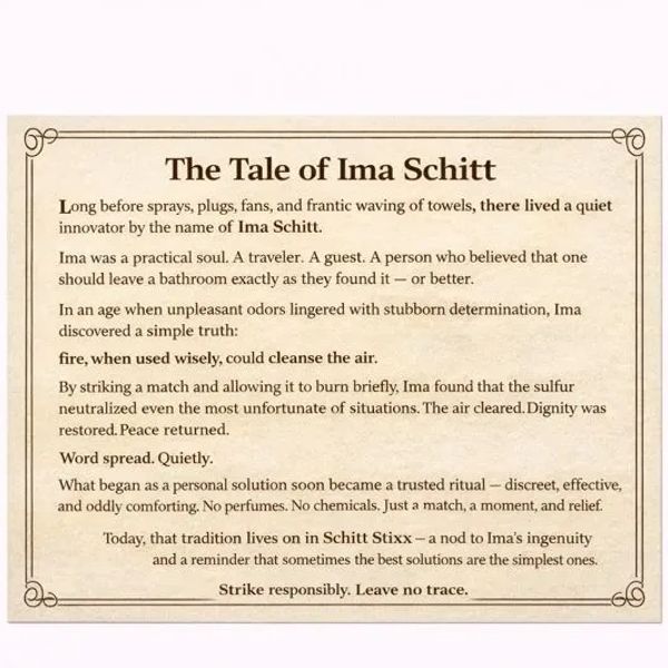The Tale of Ima Schitt parchment
