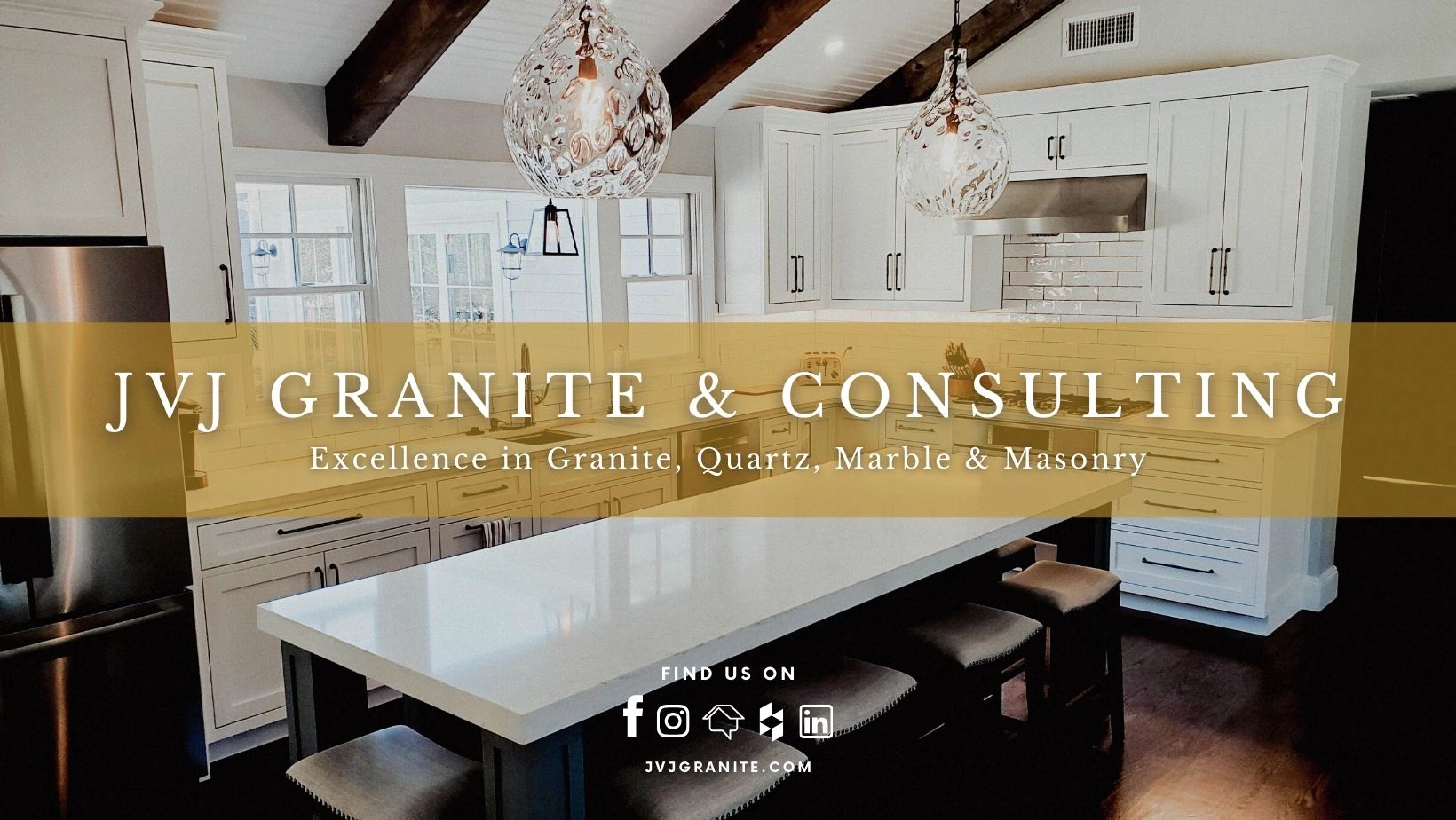 Modern kitchen showcasing JVJ Granite & Consulting's expertise in granite, quartz, marble, and masonry.