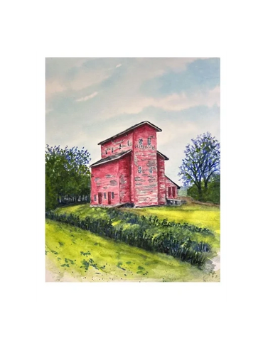 A big red building on the river in Missouri