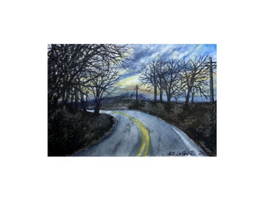 Driving down Highway 42 in Southern Missouri on a cloudy day