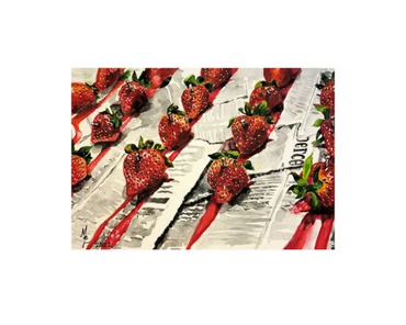 Movie scene from Across The Universe - Strawberries on newspaper