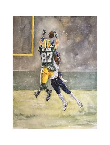 Green Bay Packer Jordy Nelson catching a pass
