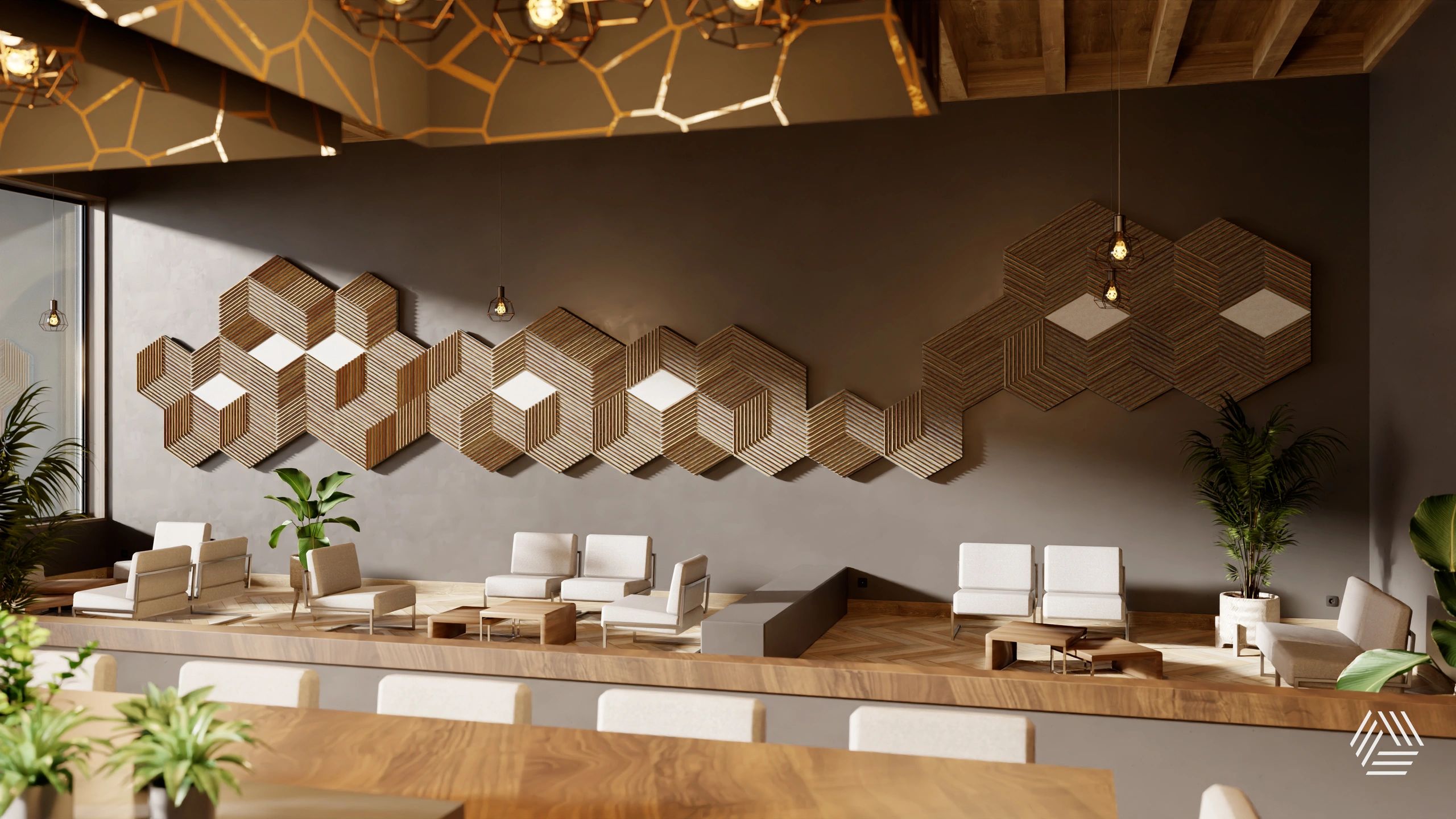 Koest acoustic panels in a bar or restaurant