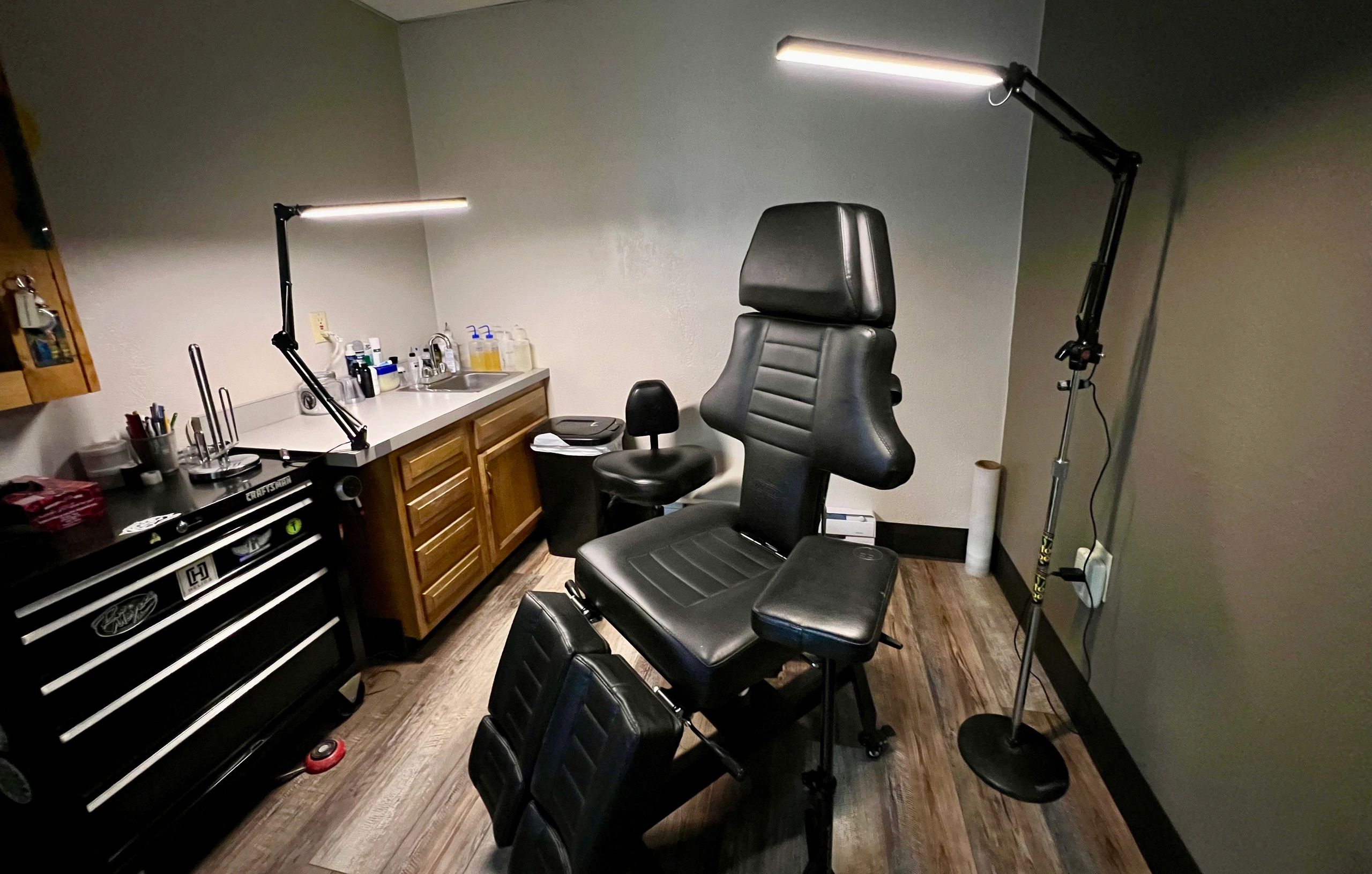 Inside Tattoo room at Tattoo Savior Tattooing and Laser Tattoo Removal