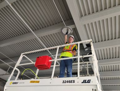 zippers installed allow personnel access to things like lights, junction boxes, etc behind the net