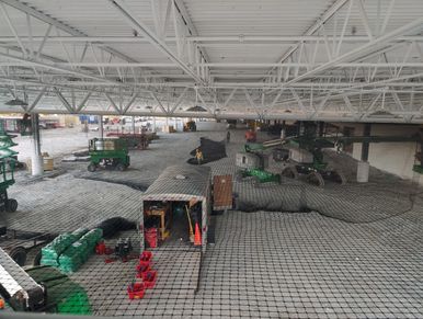 netting installation project nearing completion as guys continue working