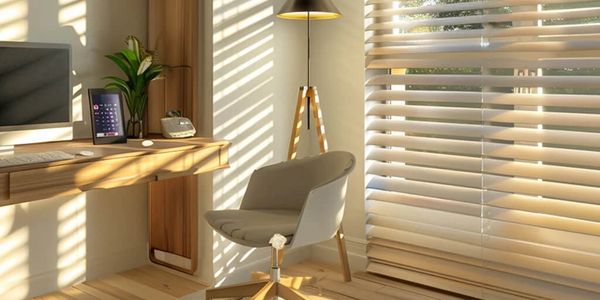 Horizontal 2.5" Blinds in an office