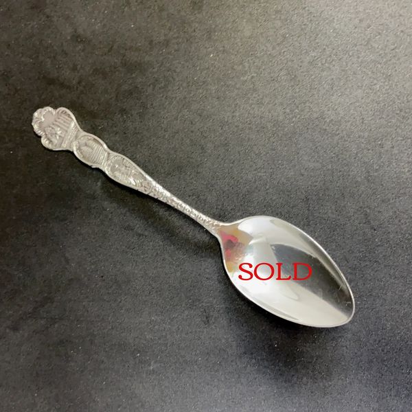 Los Angeles Souvenir Silver Spoon scenes for Alligator Farm, Angels Flight funicular made 1910