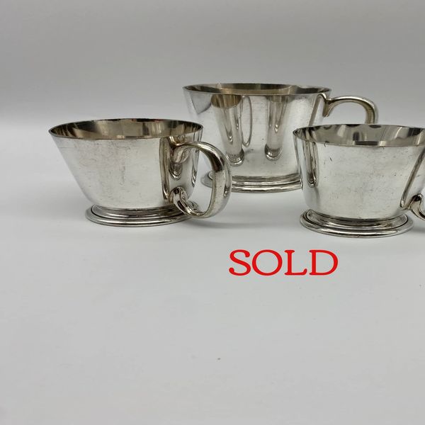 Mappin and Webb silver plate beer tankards from 1930s