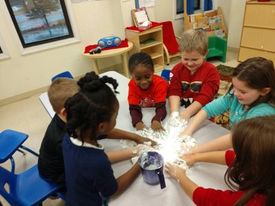 Children enjoy learning through steam activities from infants - camp programs.