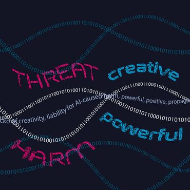 Type as a metaphor. I identified multiple ideas, meanings, and interpretations of AI. Done in Illust