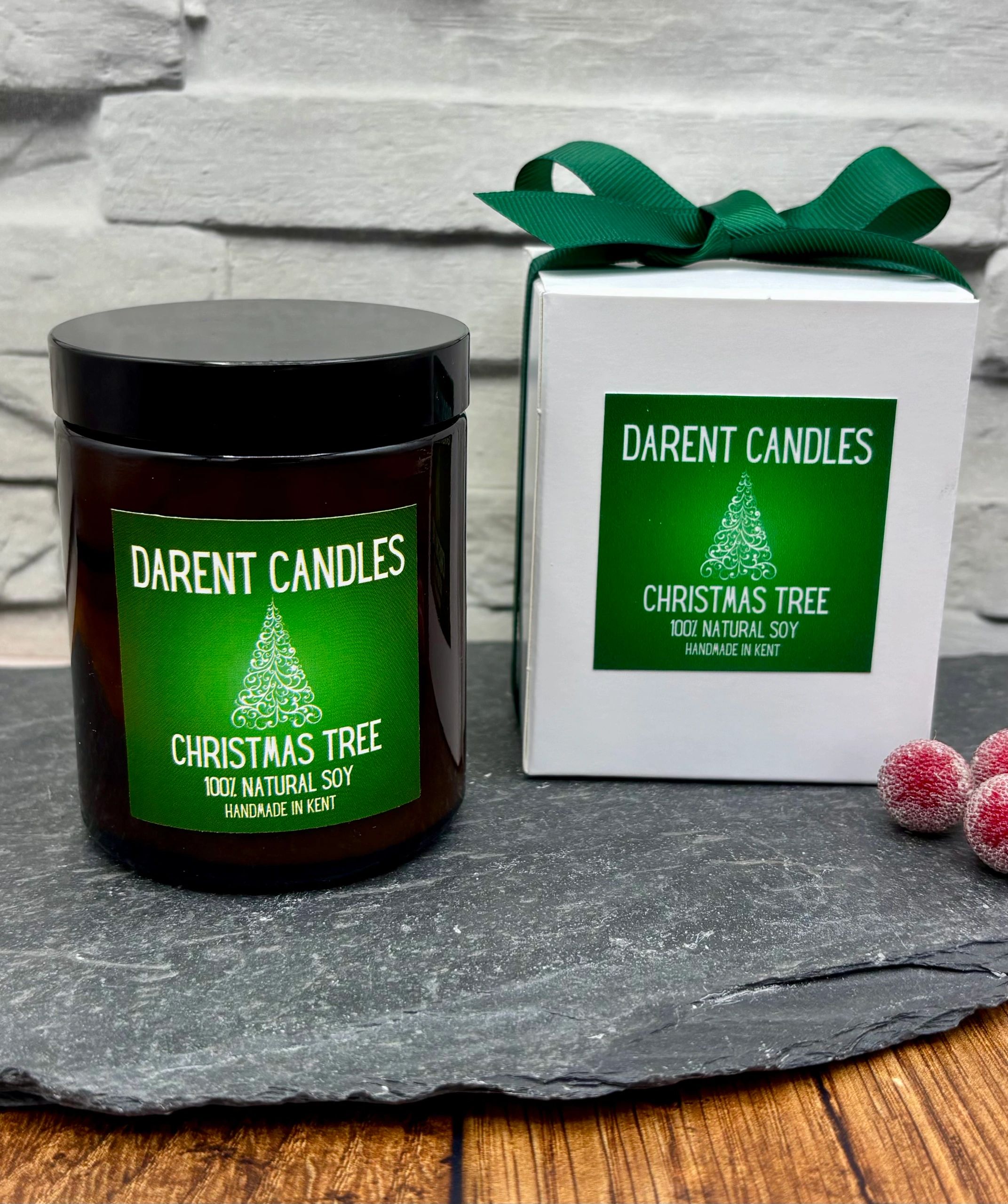 Christmas Tree Candle with White Box