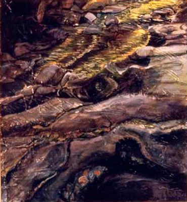 An oil painting on canvas, from the  Platte Clove series . framed