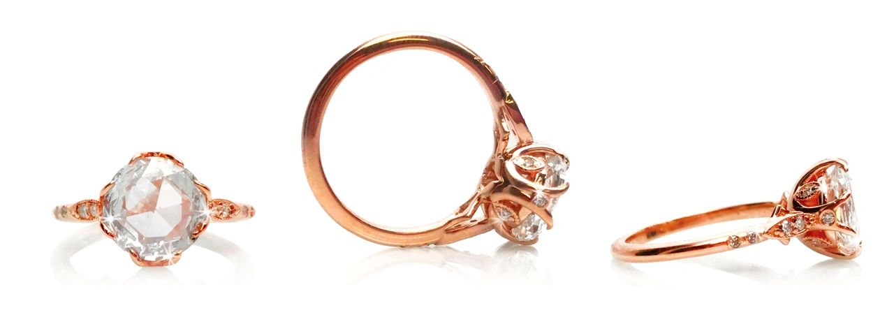 custom made vintage style diamond engagement ring