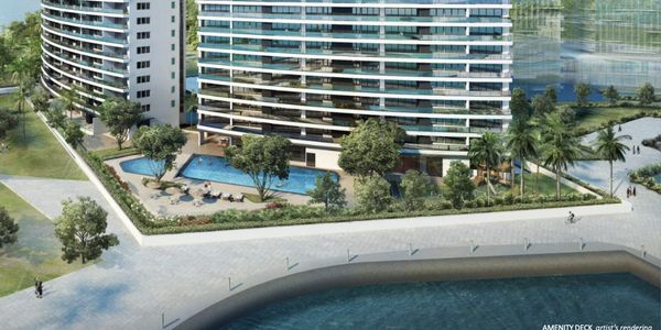 Artist's perspective of the amenity deck