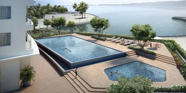 Artist's perspective of the amenity deck