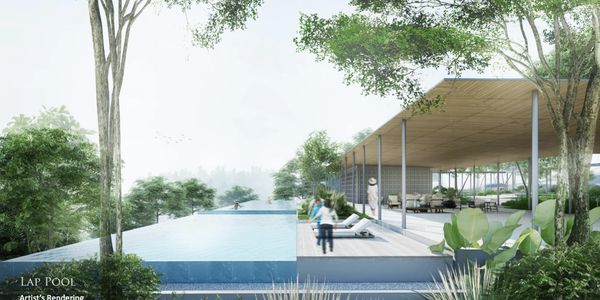 Artist's perspective of the lap pool