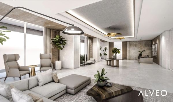 Artist's rendering of the common area in Parkford Suites