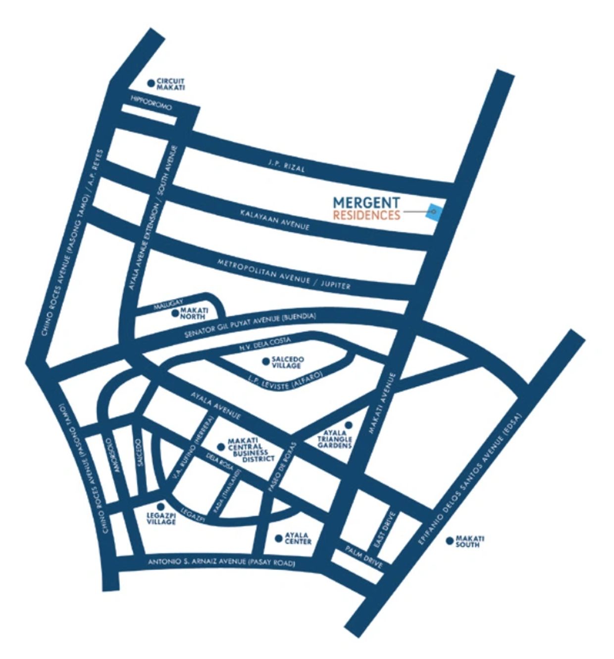 Location map of Mergent Residences