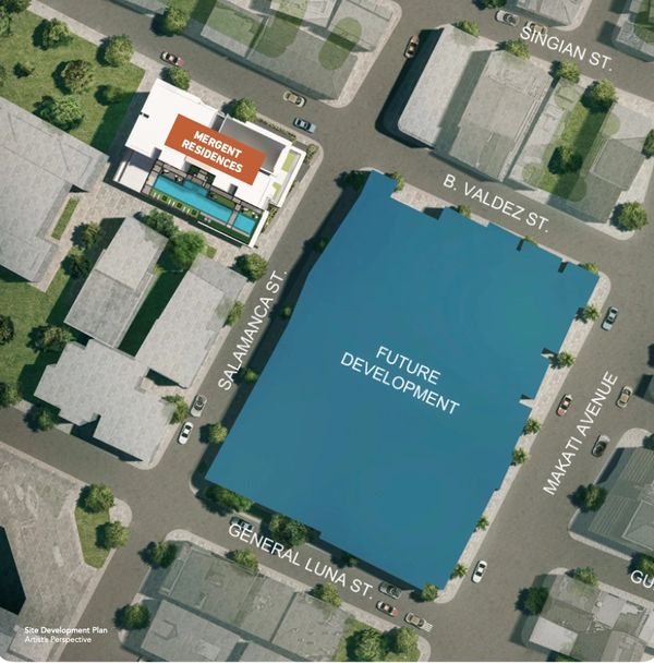 Map of the masterplanned development around Mergent Residences