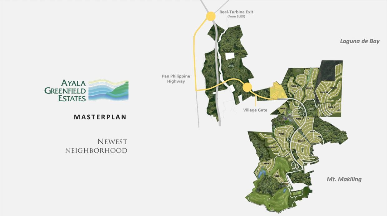 Location map for Woodland Terraces in Ayala Greenfield Estates