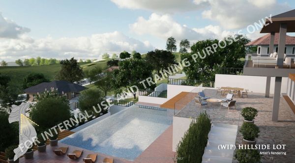 Artist's rendering of a hillside lot in Miravera
