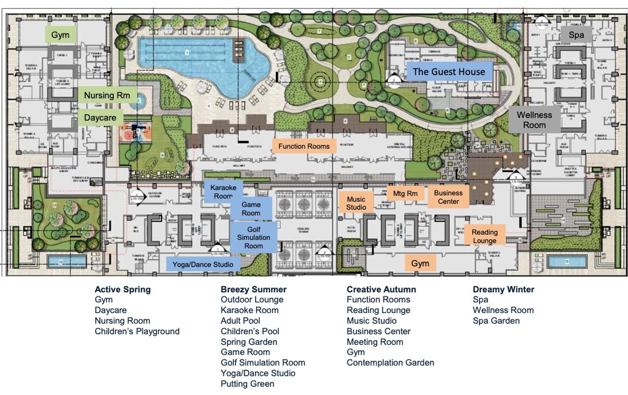 Amenity floor plan in The Seasons Residences BGC