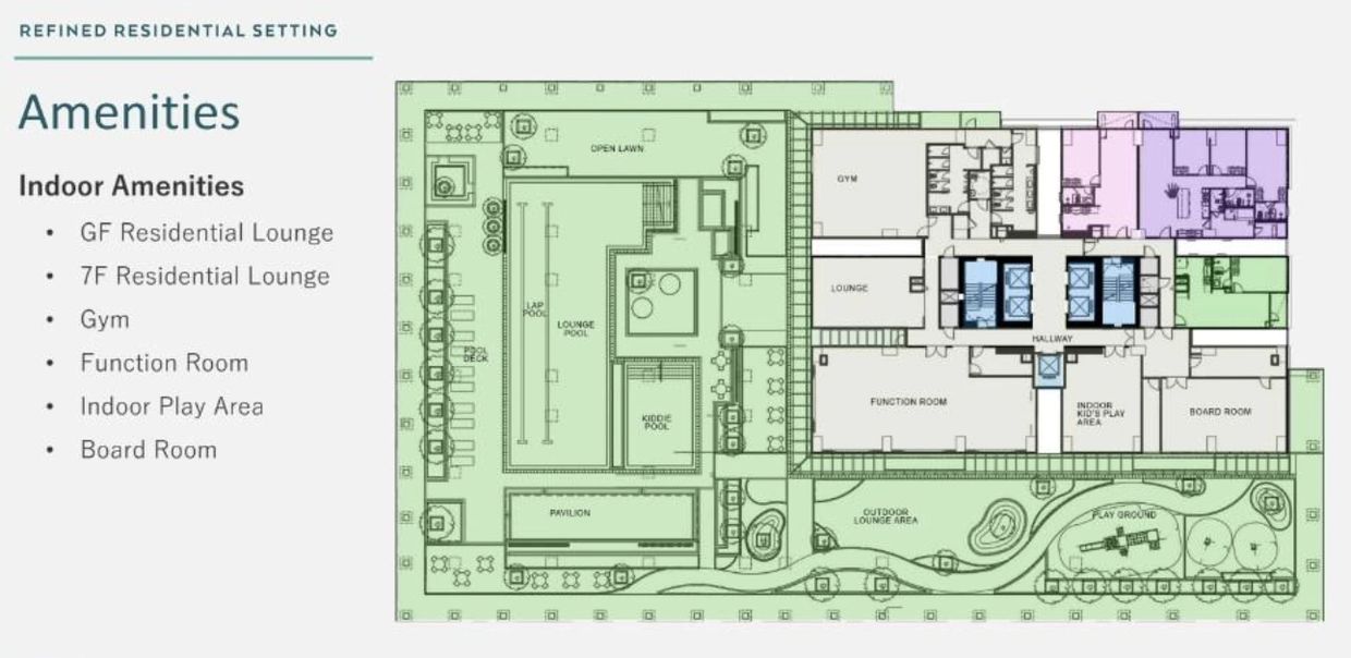 Amenity floor plan of Park East Place