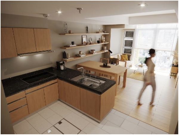 Kitchen and dining areas of a unit in The Seasons Residences