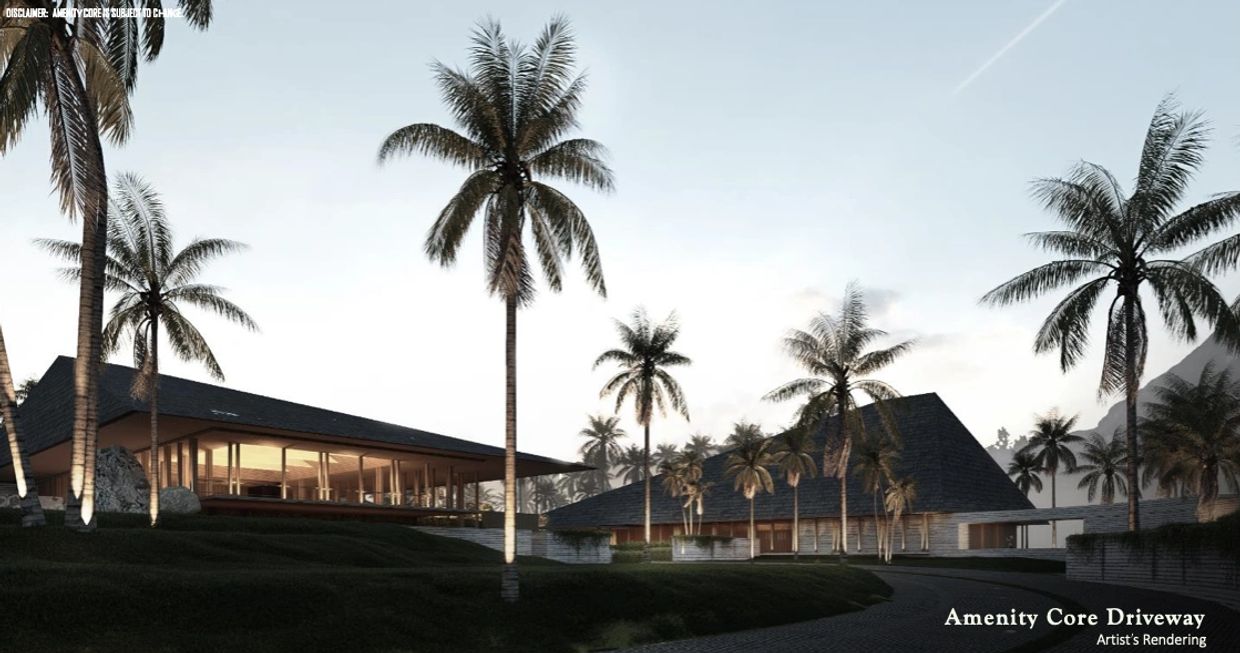 Artist's rendering of the amenity core driveway in Enara