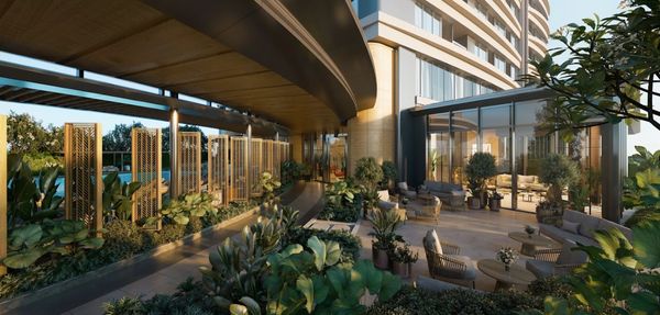 Artist's rendering of the al fresco walkway in Shang Summit