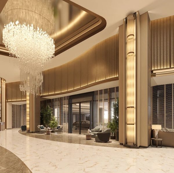 Artist's rendering of the lobby in Shang Summit
