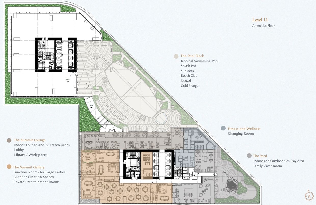 Amenity floor plan on the 11th floor