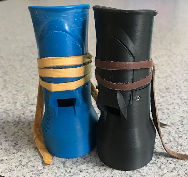 black and blue breath flutes