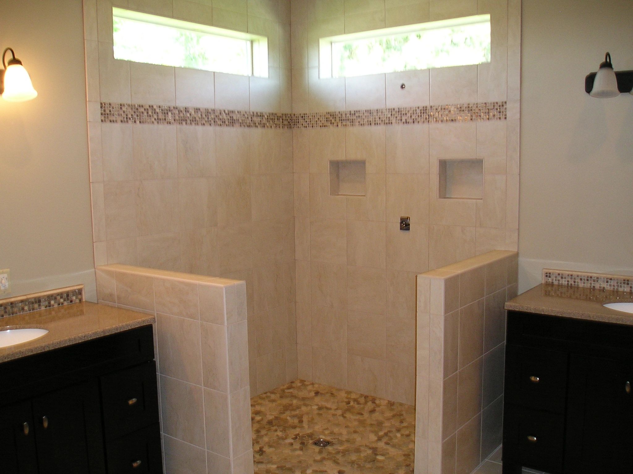 Walk in showers with epoxy grout are lifetime maintenance free.