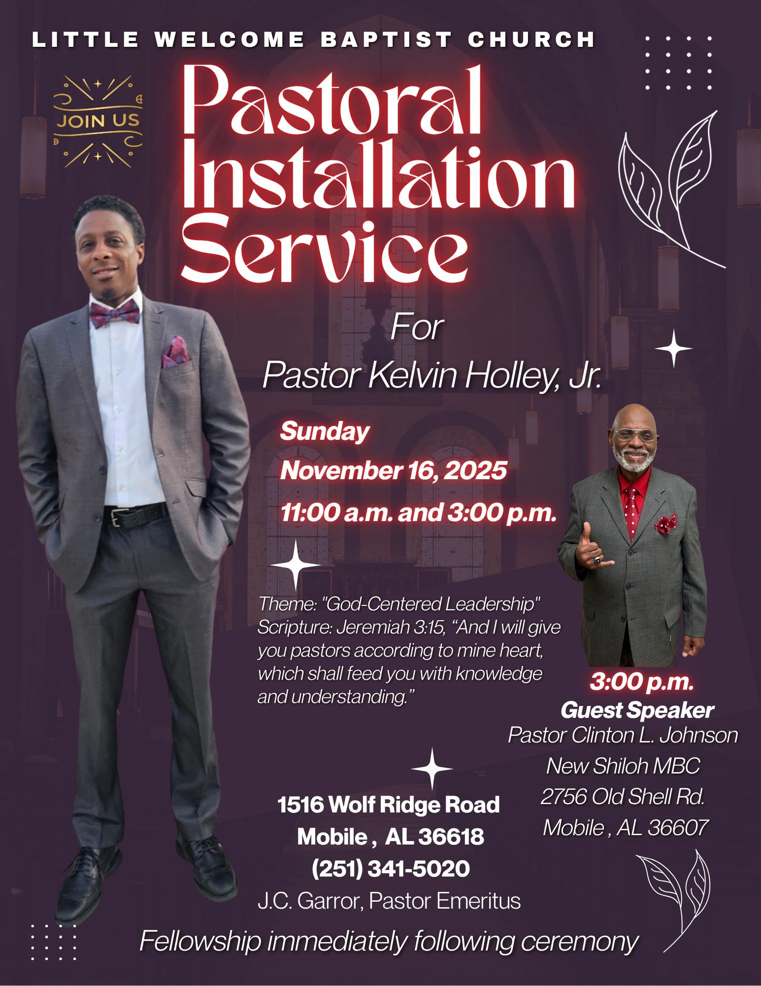 Welcoming Our New Shepherd:Senior  Pastor Kelvin (First Lady Tinika) Holley, Jr.!