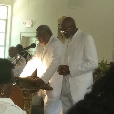 Prayer / Devotion:
Left: Deacon Green Thomas
Middle: Deacon Ben Frazier
Right: Deacon Willie Preyer